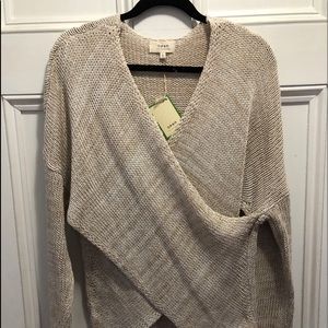 Wrap front sweater